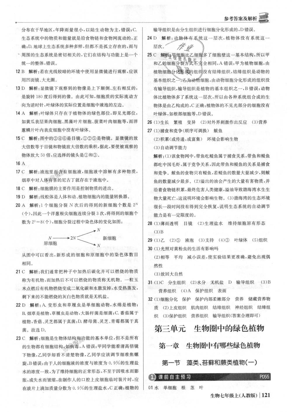 2018年1加1輕巧奪冠優(yōu)化訓(xùn)練七年級(jí)生物上冊(cè)人教版銀版 第18頁