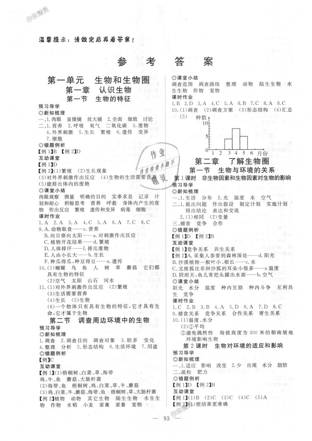 2018年351高效课堂导学案七年级生物上册人教版 第1页