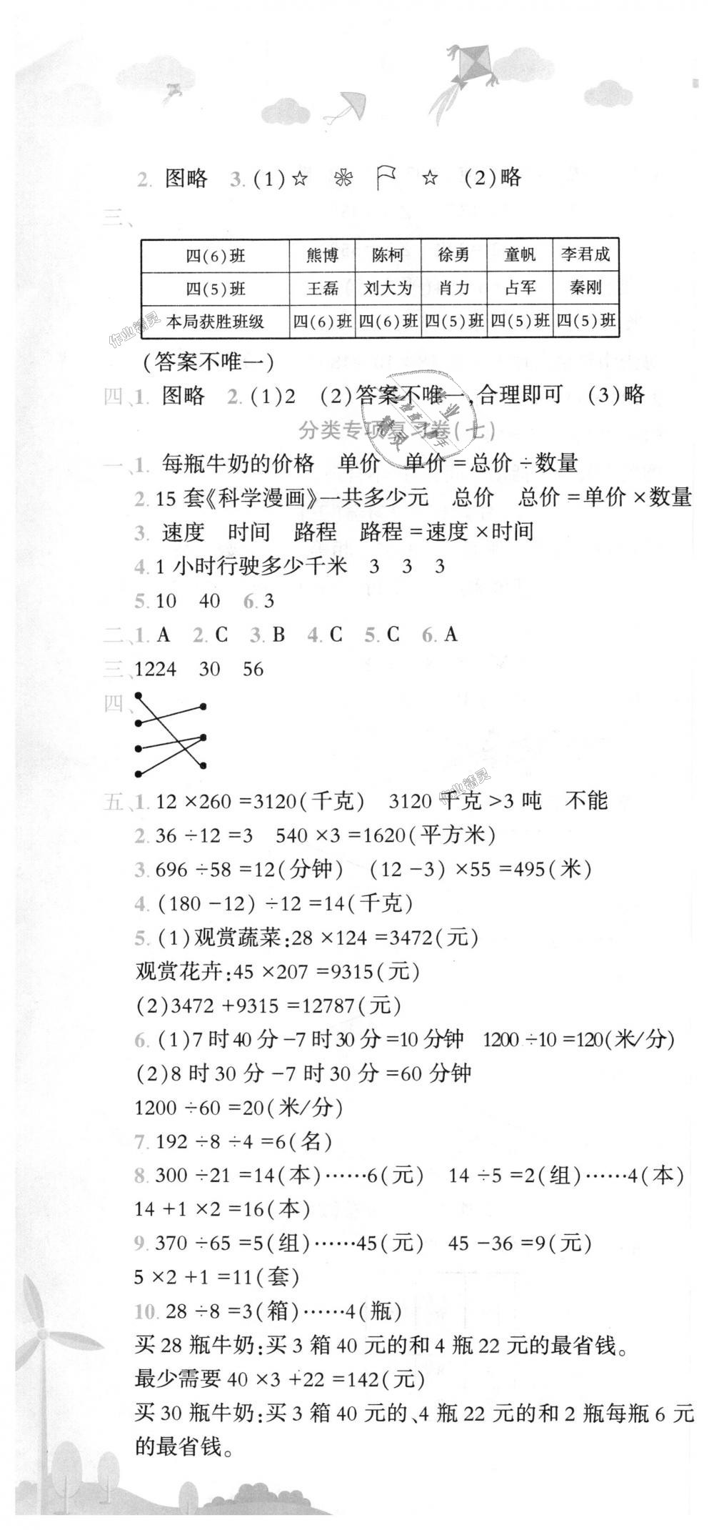 2018年黃岡小狀元達(dá)標(biāo)卷四年級(jí)數(shù)學(xué)上冊(cè)人教版 第10頁