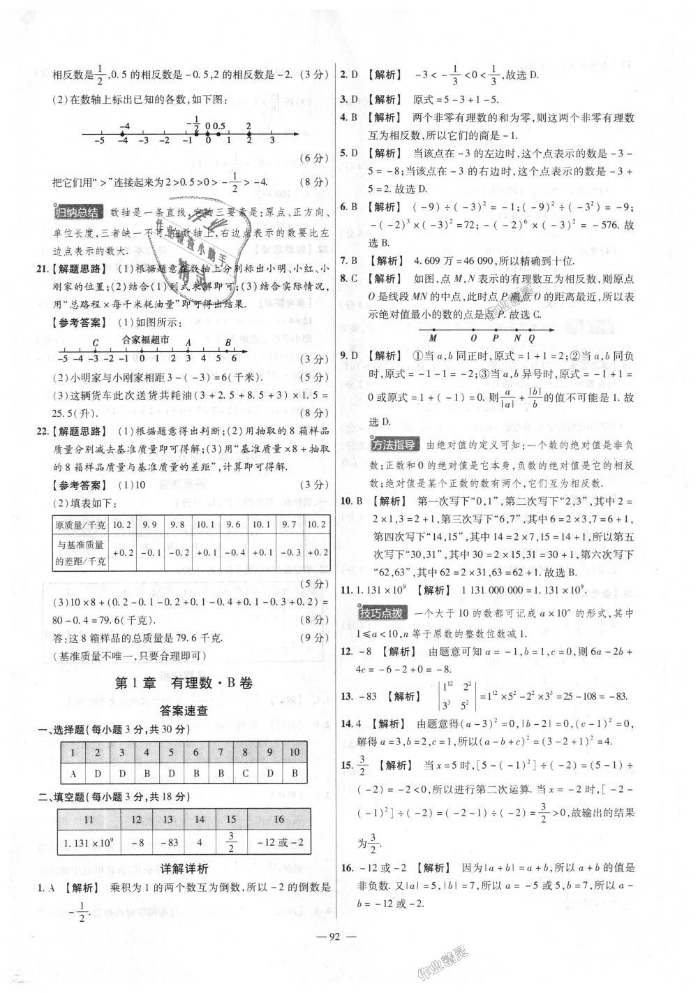 2018年金考卷活頁題選七年級(jí)數(shù)學(xué)上冊滬科版 第2頁