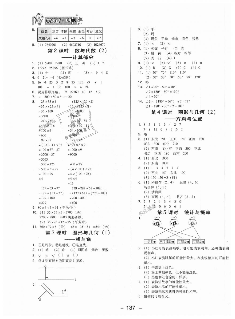 2018年綜合應(yīng)用創(chuàng)新題典中點(diǎn)四年級數(shù)學(xué)上冊北師大版 第15頁