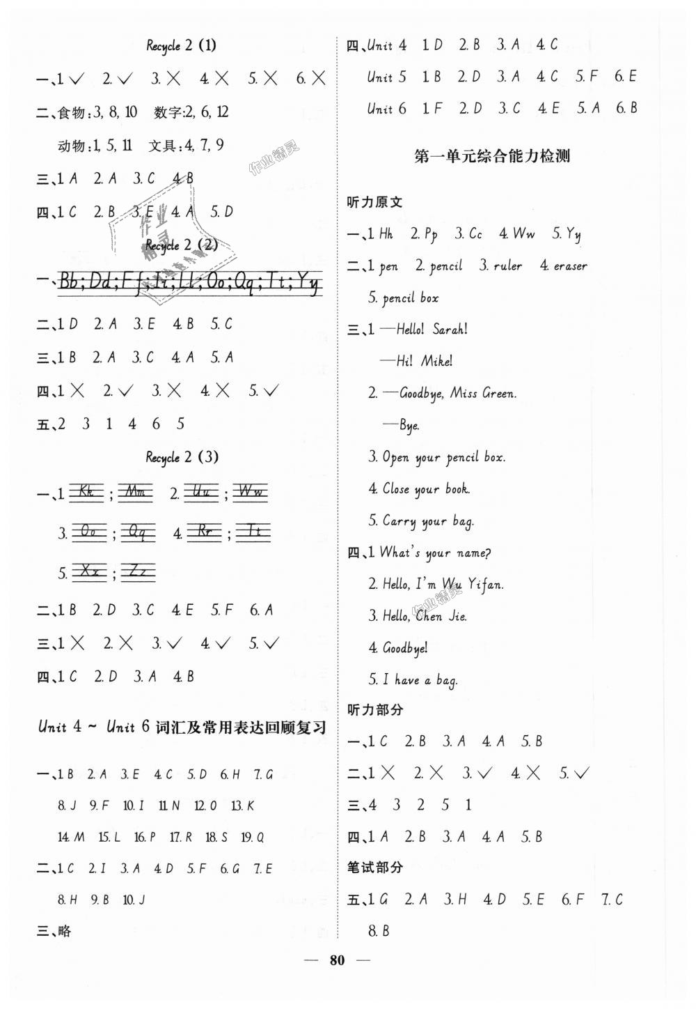 2018年陽(yáng)光同學(xué)課時(shí)優(yōu)化作業(yè)三年級(jí)英語(yǔ)上冊(cè)人教PEP版 第6頁(yè)