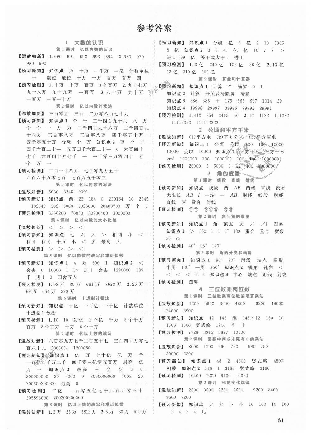 2018年陽光同學(xué)課時(shí)優(yōu)化作業(yè)四年級(jí)數(shù)學(xué)上冊(cè)人教版 第11頁