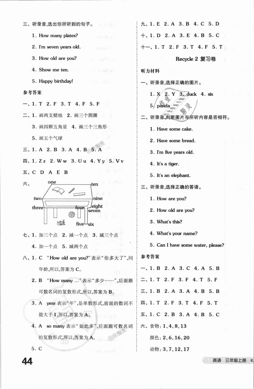 2018年全品小復(fù)習(xí)三年級英語上冊人教PEP版 第7頁