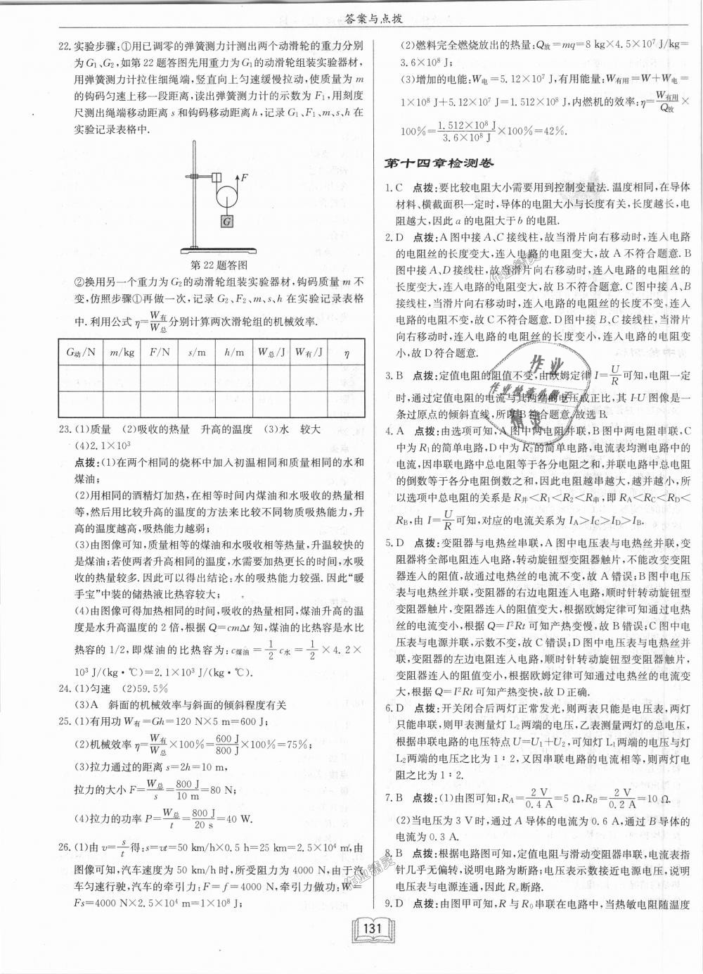 2018年啟東中學作業(yè)本九年級物理上冊滬粵版 第27頁