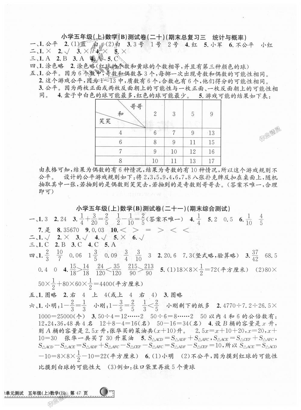 2018年孟建平小學(xué)單元測試五年級數(shù)學(xué)上冊北師大版 第10頁