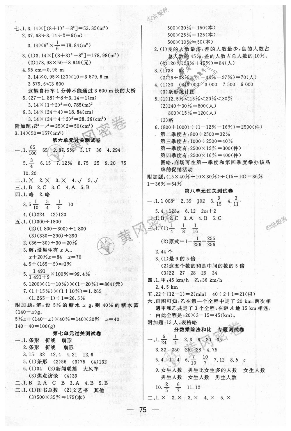 2018年王后雄黄冈密卷六年级数学上册人教版 第3页