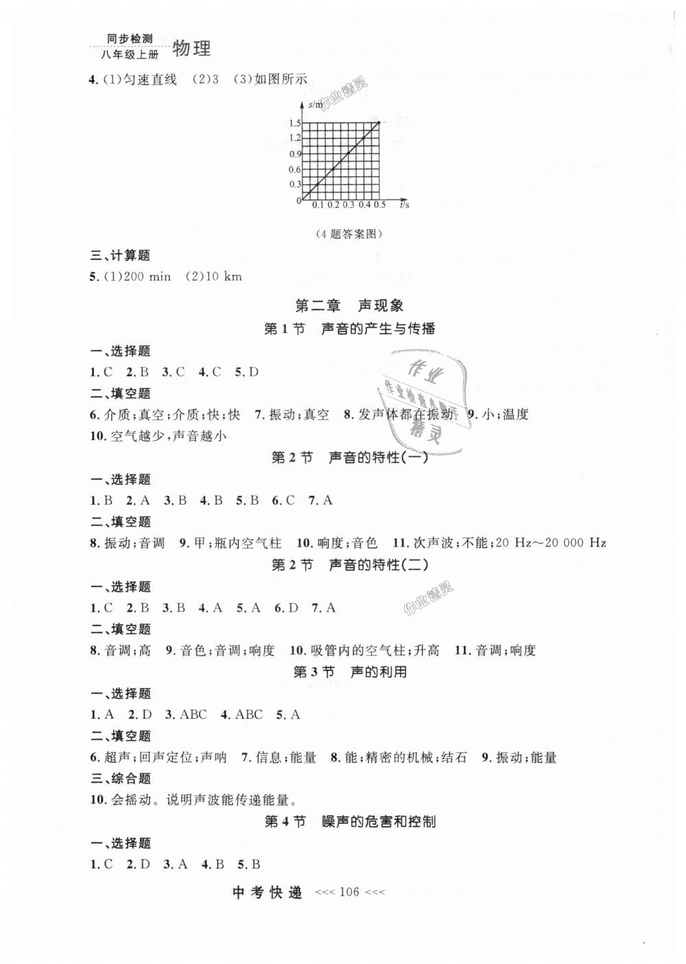 2018年中考快遞同步檢測八年級物理上冊人教版 第2頁