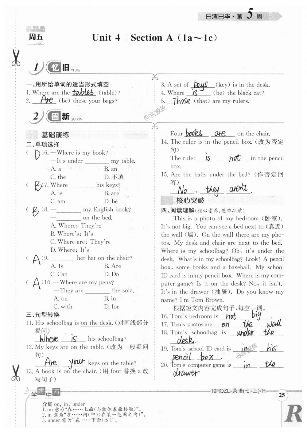 2018年日清周練限時(shí)提升卷七年級(jí)英語(yǔ)上冊(cè)人教版 第25頁(yè)