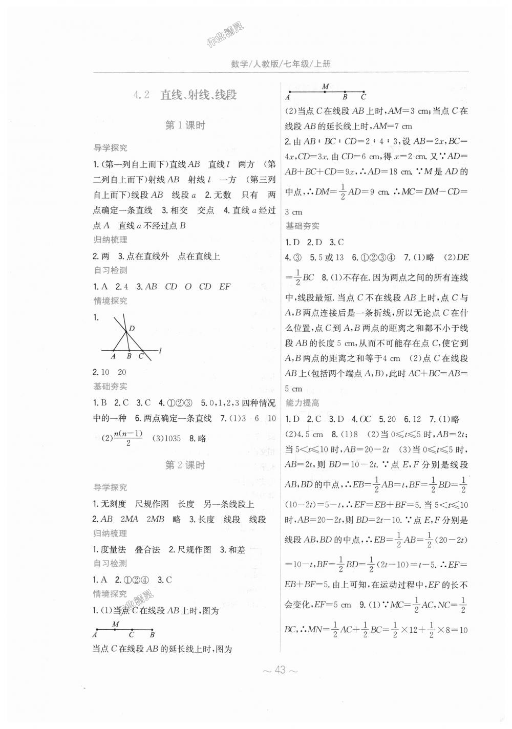 2018年新编基础训练七年级数学上册人教版 第19页