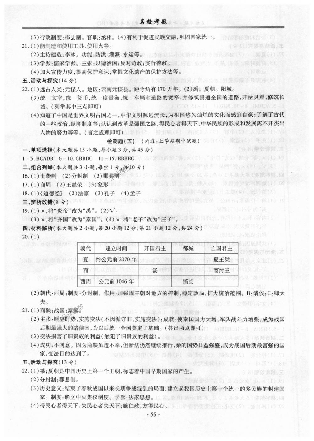 2018年名?？碱}七年級歷史上冊人教版 第3頁