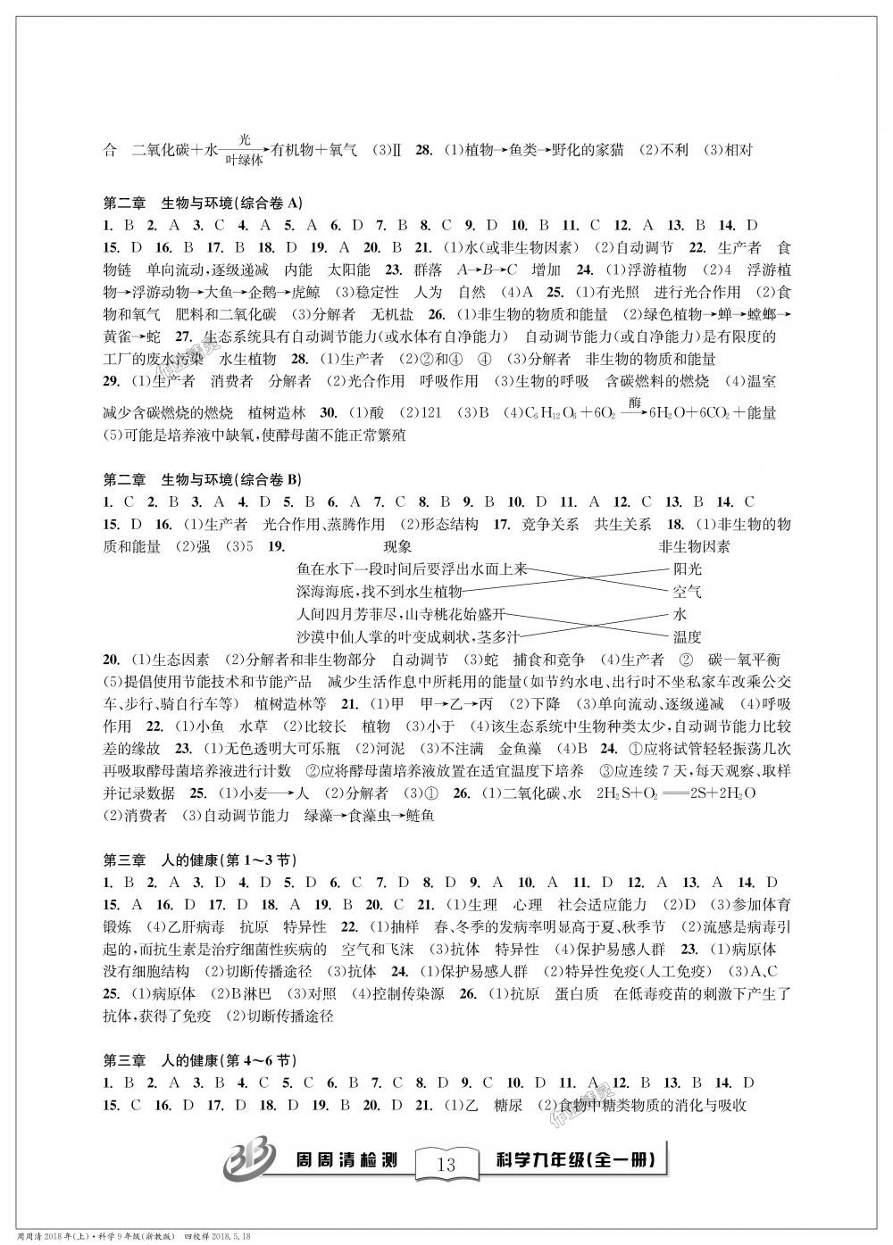 2018年周周清檢測(cè)九年級(jí)科學(xué)理科綜合全一冊(cè)浙教版 第13頁