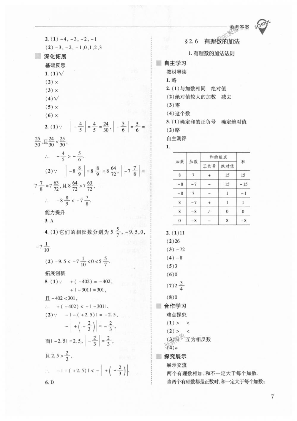 2018年新課程問題解決導(dǎo)學(xué)方案七年級數(shù)學(xué)上冊華東師大版 第7頁