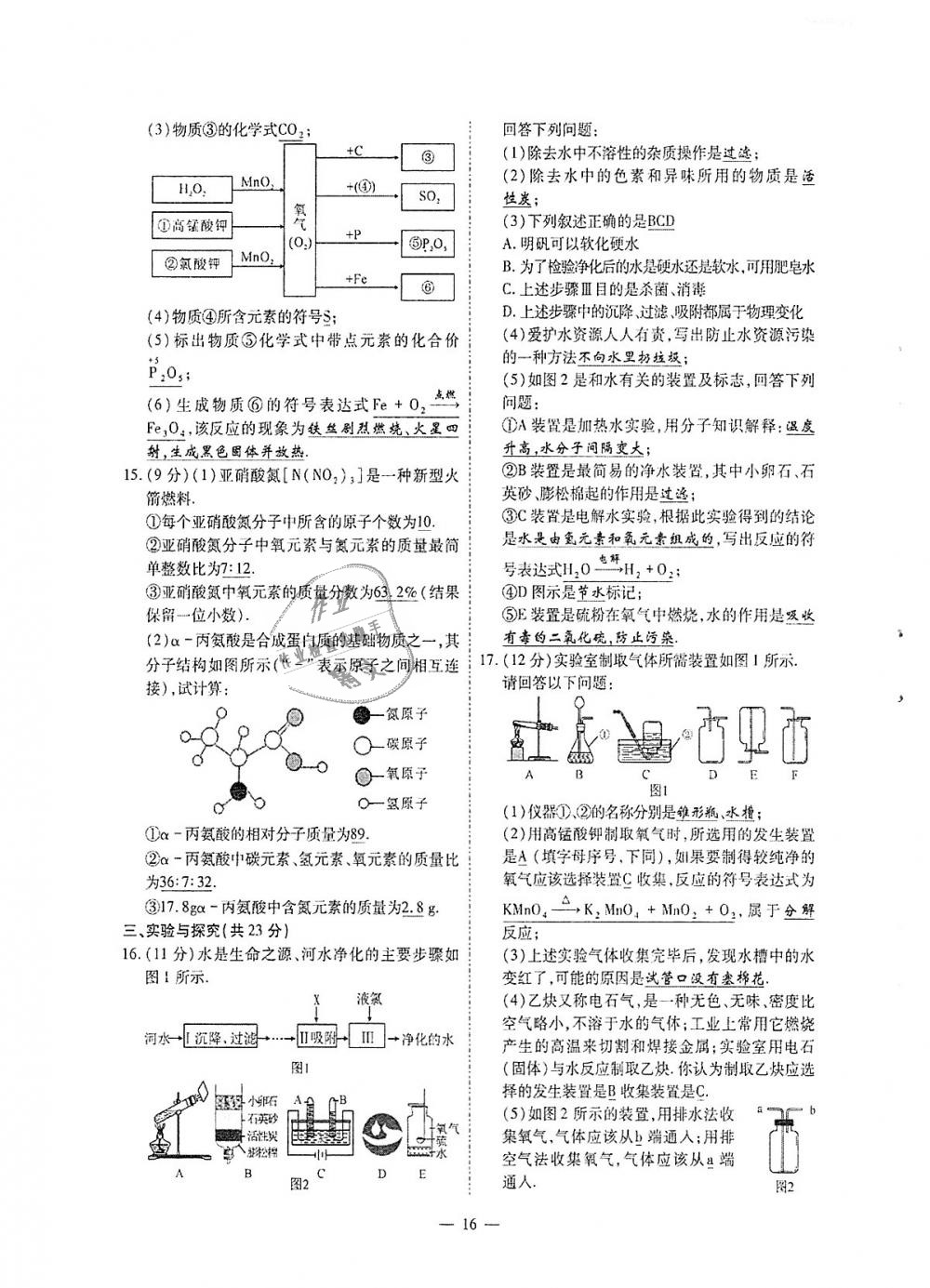 2018年蓉城优课堂给力A加九年级化学全一册人教版 第242页