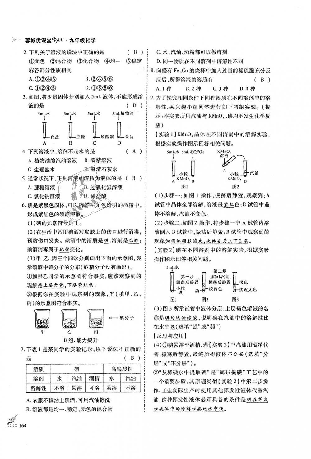 2018年蓉城优课堂给力A加九年级化学全一册人教版 第164页