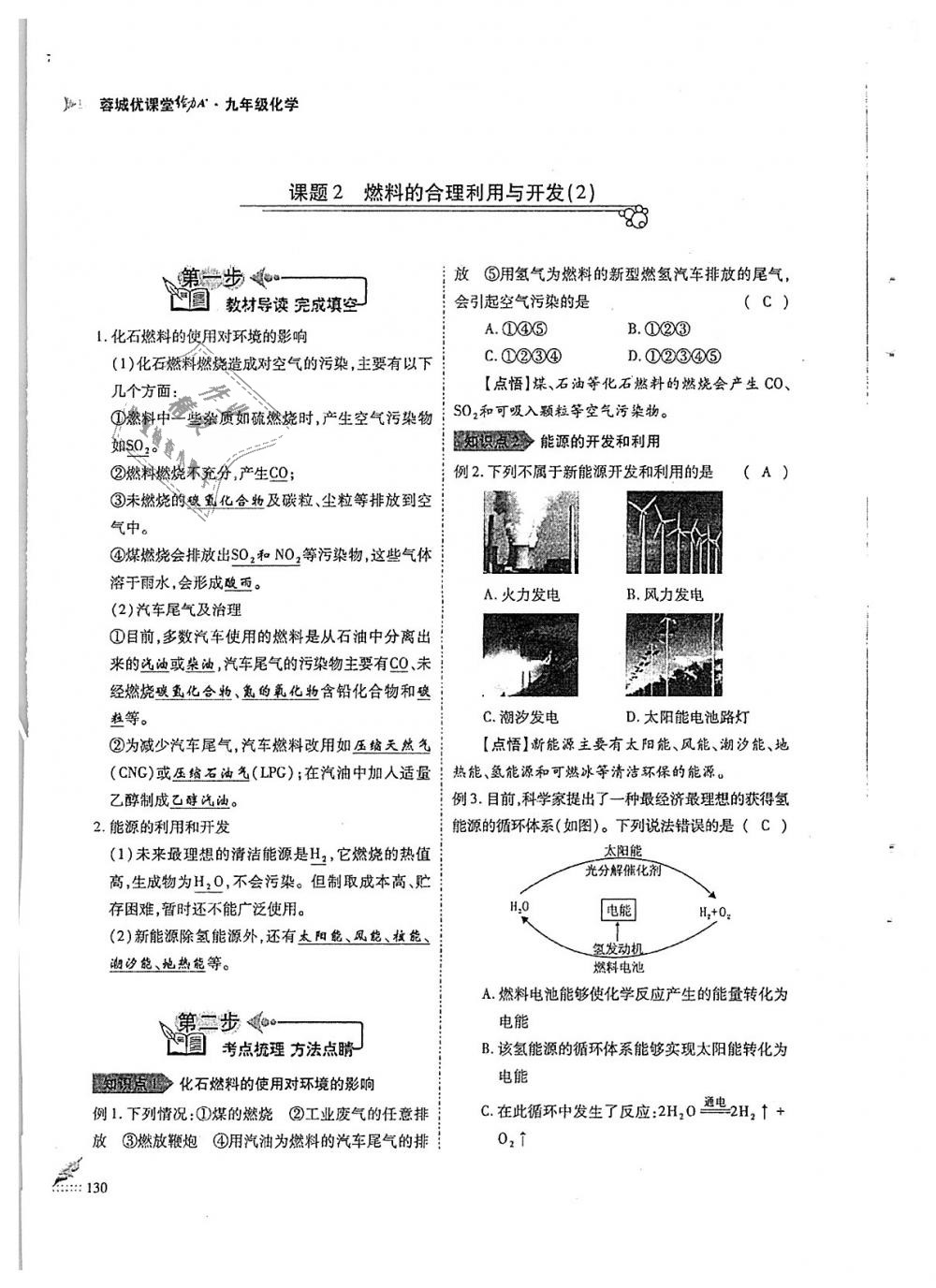 2018年蓉城优课堂给力A加九年级化学全一册人教版 第130页