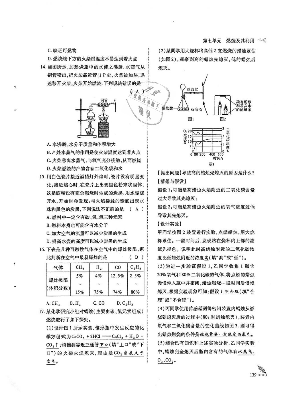 2018年蓉城优课堂给力A加九年级化学全一册人教版 第139页