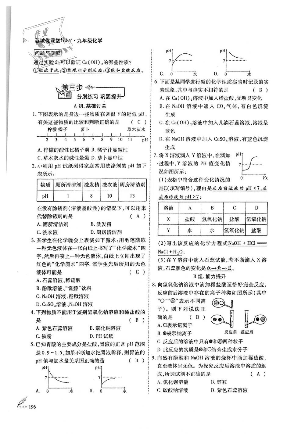 2018年蓉城優(yōu)課堂給力A加九年級(jí)化學(xué)全一冊(cè)人教版 第196頁