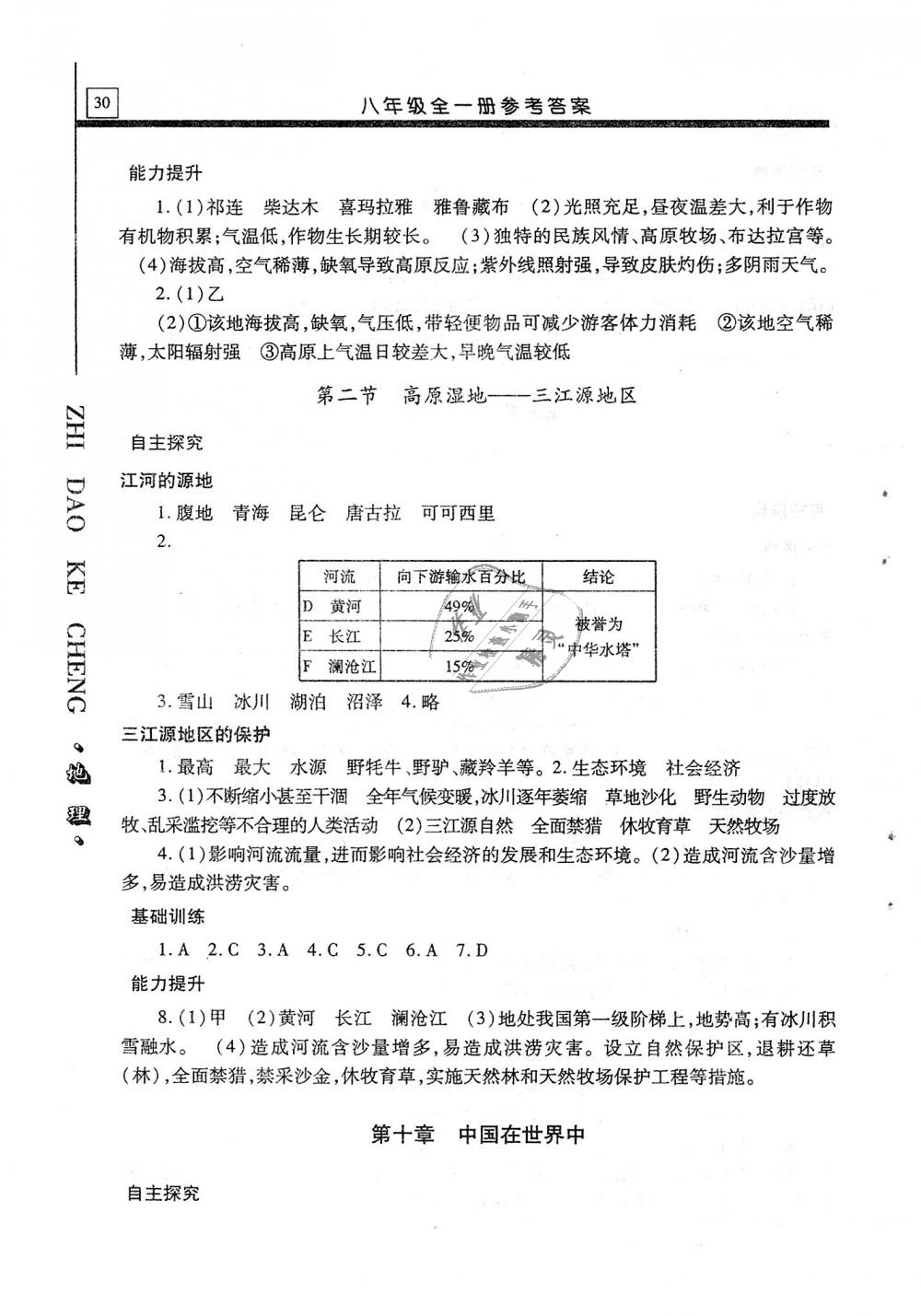 2018年自主學(xué)習(xí)指導(dǎo)課程八年級(jí)地理全一冊(cè) 第30頁