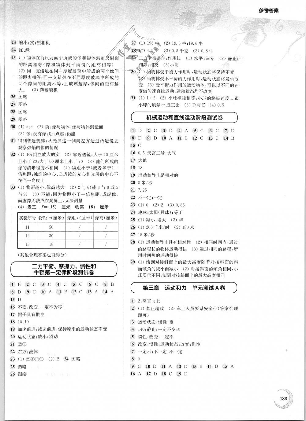 2018年第一作业八年级物理第一学期沪教版 第10页