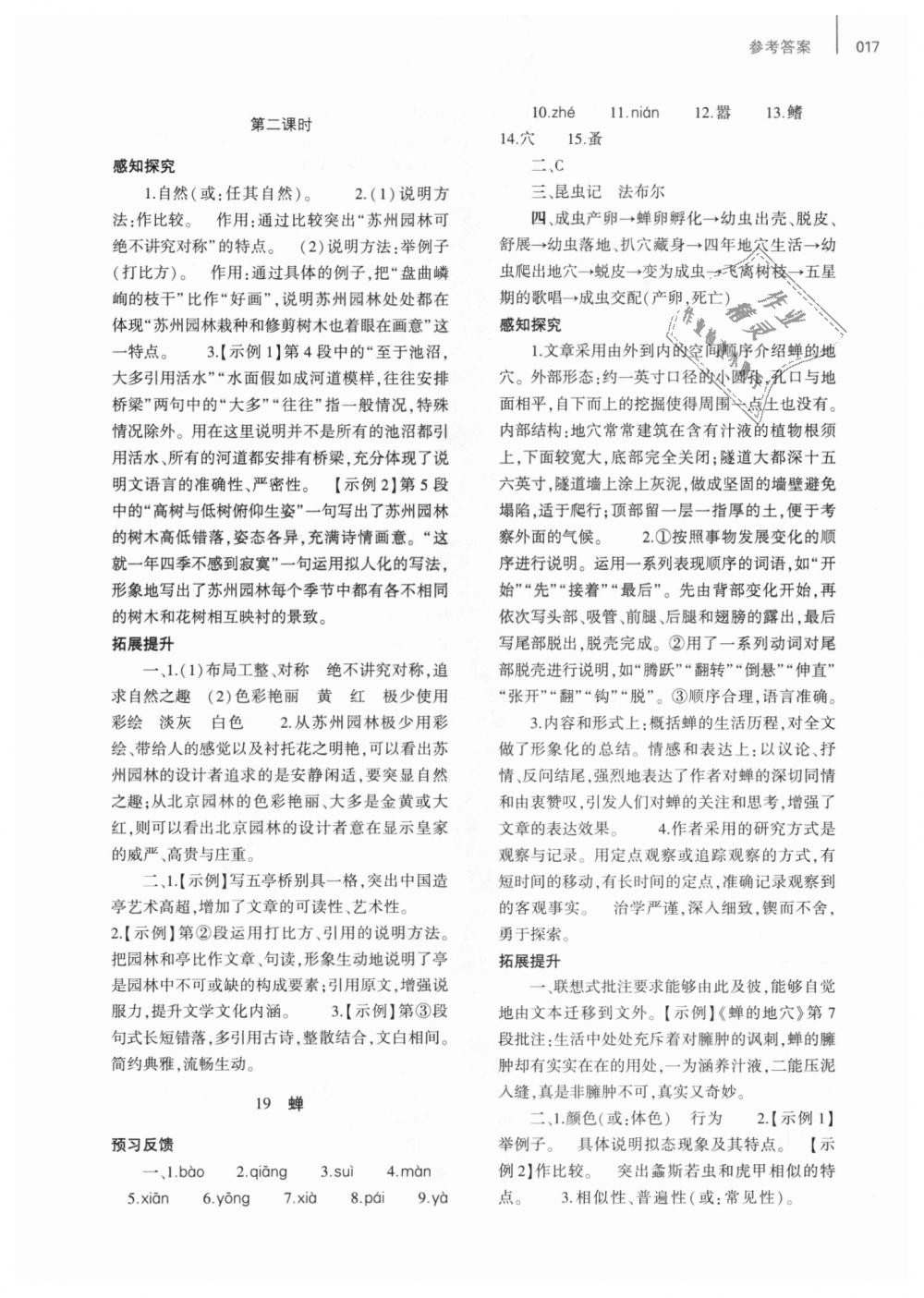 2018年基礎(chǔ)訓(xùn)練八年級語文上冊人教版大象出版社 第17頁