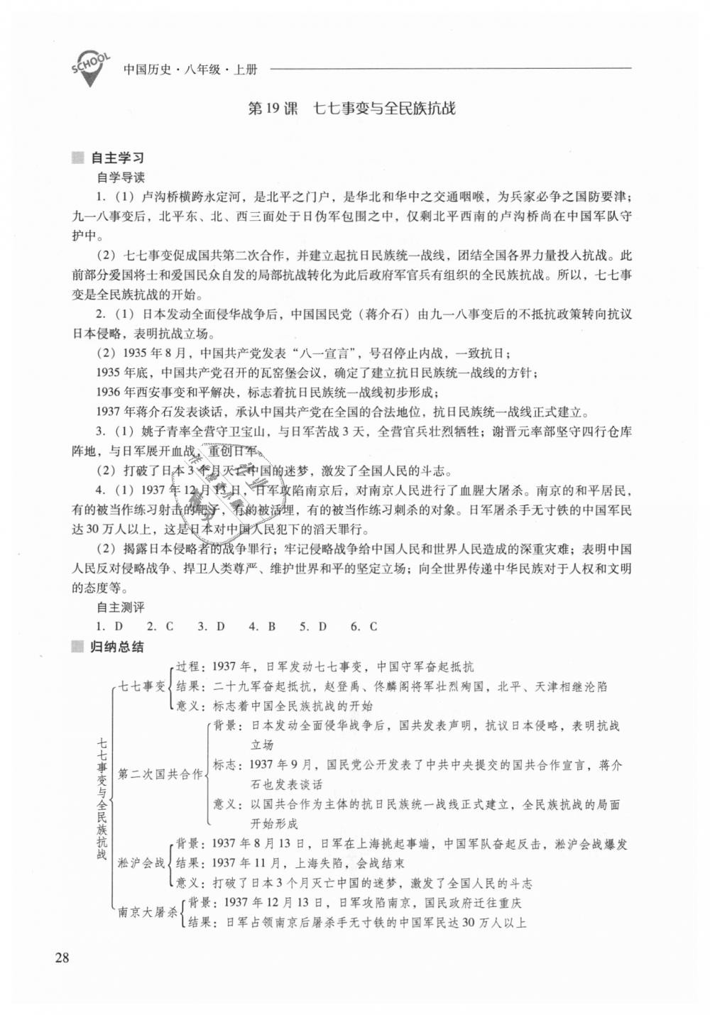 2018年新课程问题解决导学方案八年级中国历史上册人教版 第28页