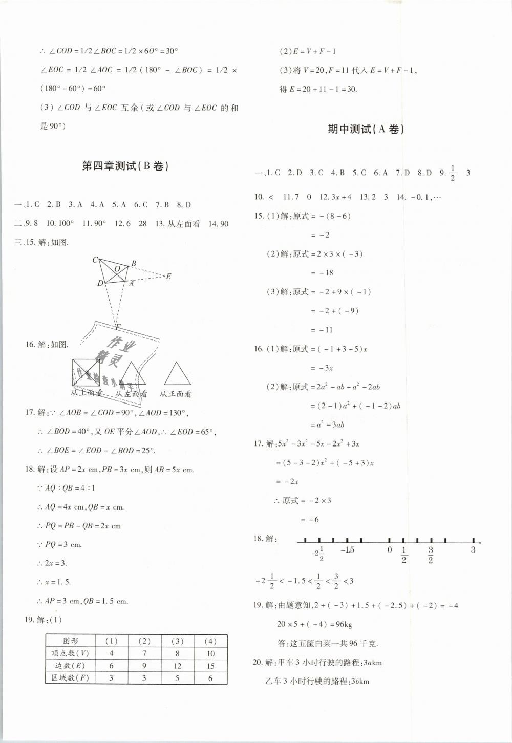 2018年优学1+1评价与测试七年级数学上册 第4页