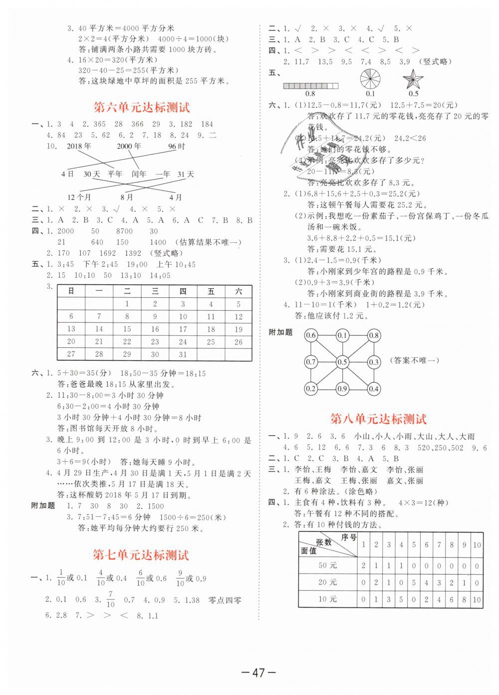 2019年53天天練小學(xué)數(shù)學(xué)三年級下冊人教版 第51頁