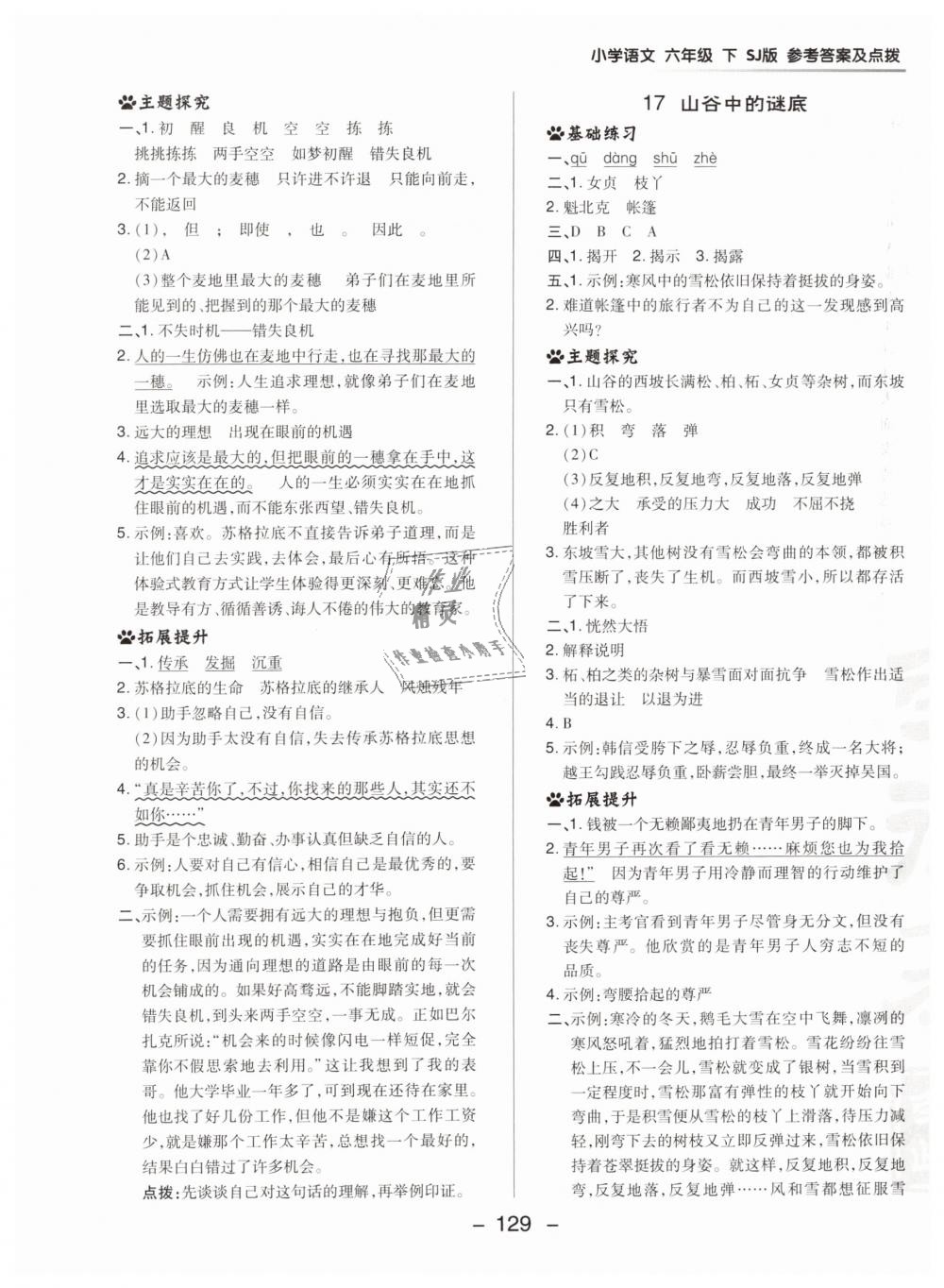 2019年綜合應(yīng)用創(chuàng)新題典中點(diǎn)六年級(jí)語文下冊(cè)蘇教版 第17頁(yè)