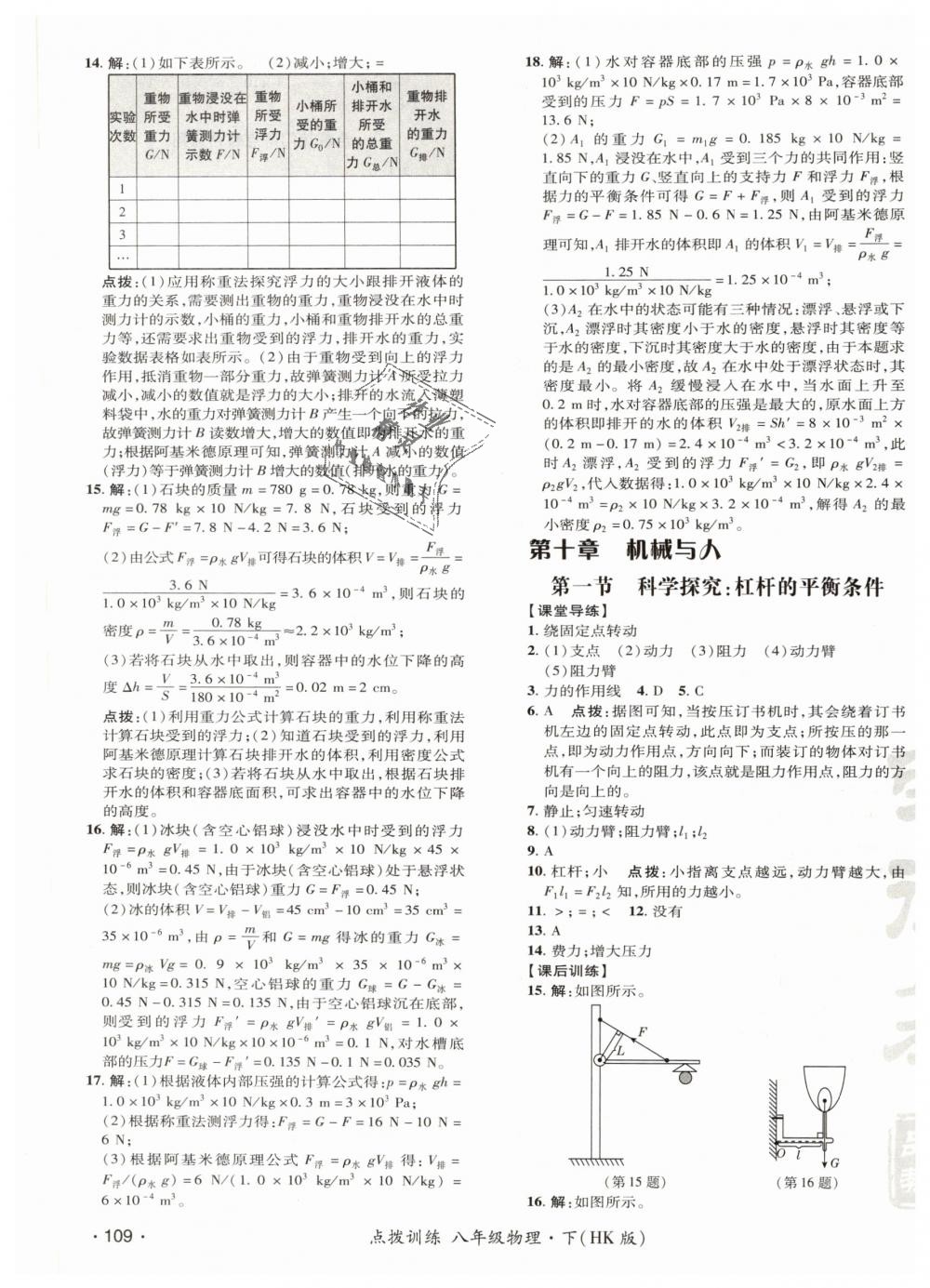 2019年點(diǎn)撥訓(xùn)練八年級(jí)物理下冊(cè)滬科版 第19頁(yè)