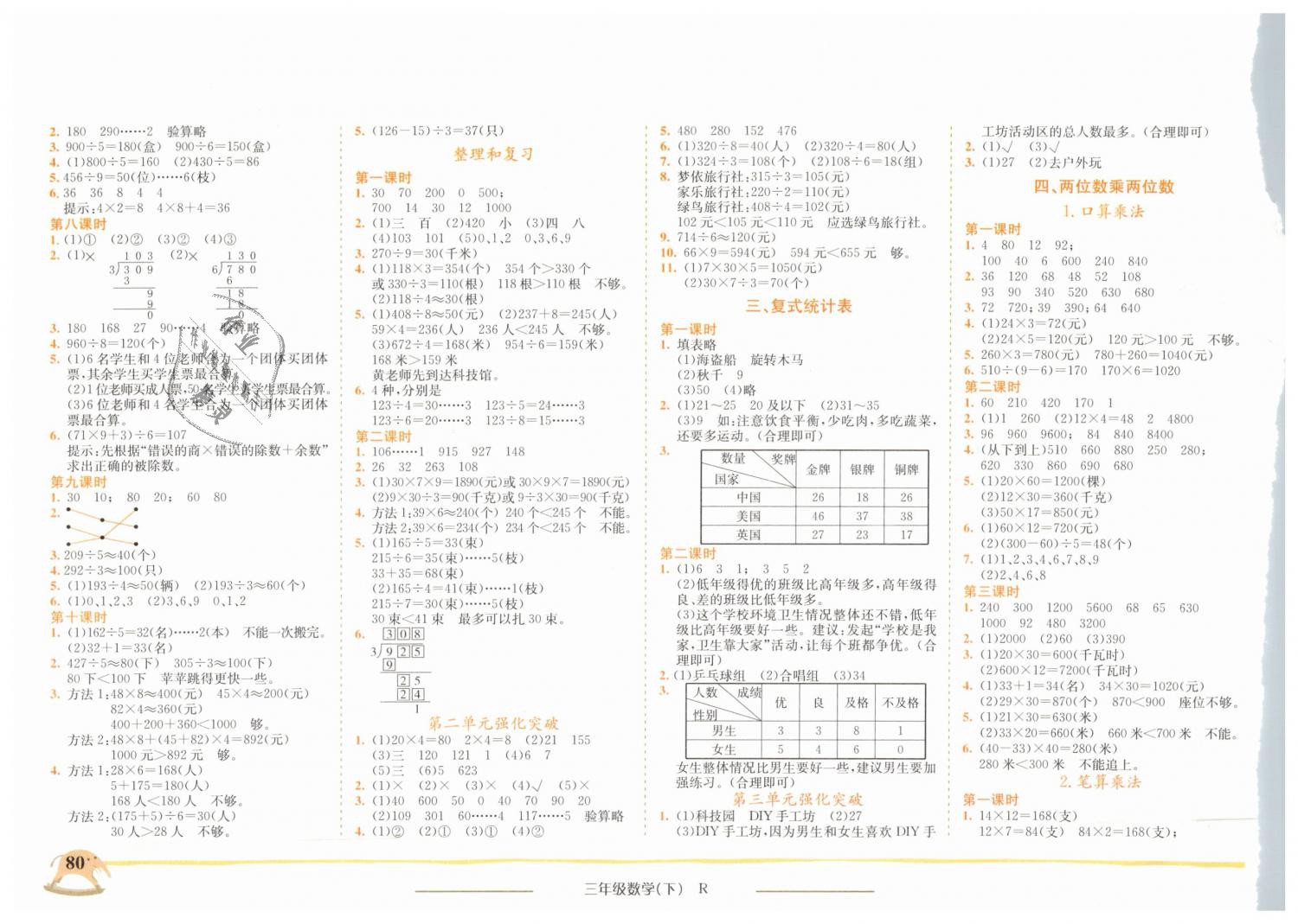 2019年黄冈小状元作业本三年级数学下册人教版 第2页