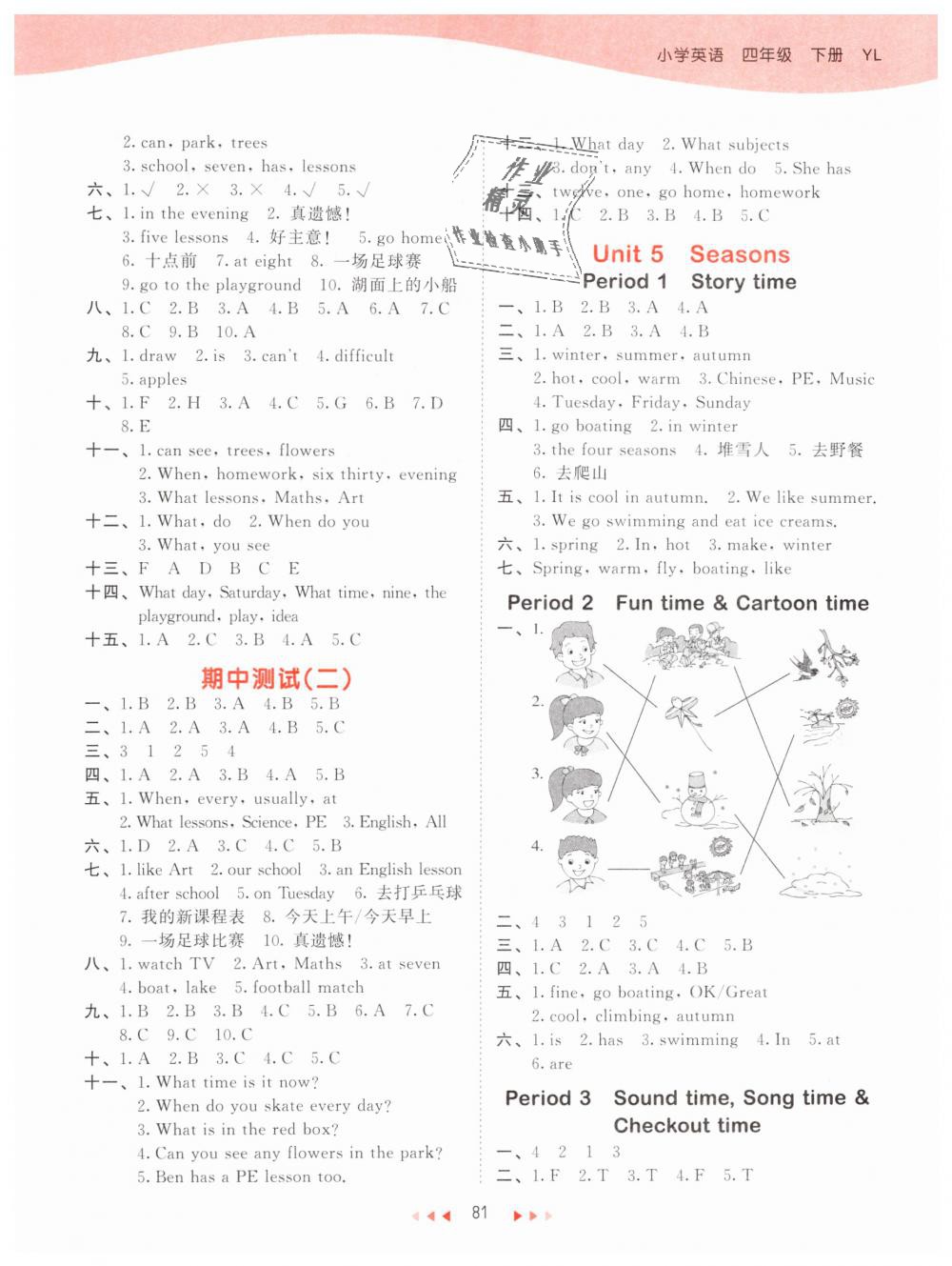 2019年53天天練小學英語四年級下冊譯林版 第5頁