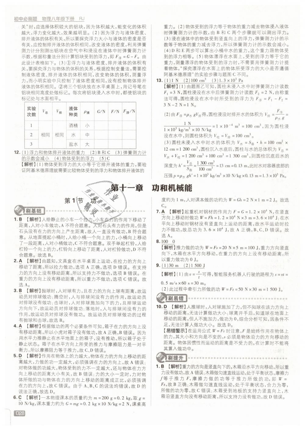 2019年初中必刷題八年級(jí)物理下冊(cè)人教版 第28頁(yè)