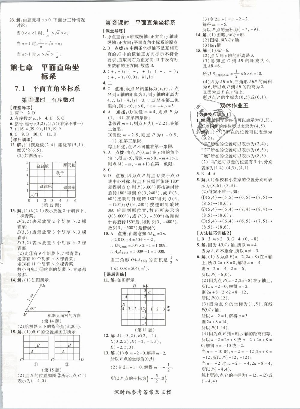 2019年點(diǎn)撥訓(xùn)練七年級數(shù)學(xué)下冊人教版 第16頁