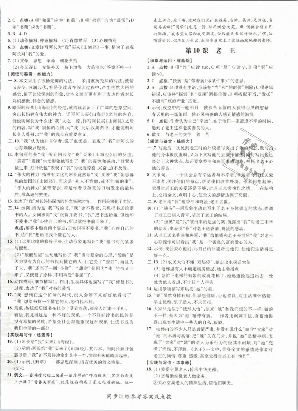 2019年點(diǎn)撥訓(xùn)練七年級(jí)語文下冊人教版 第12頁