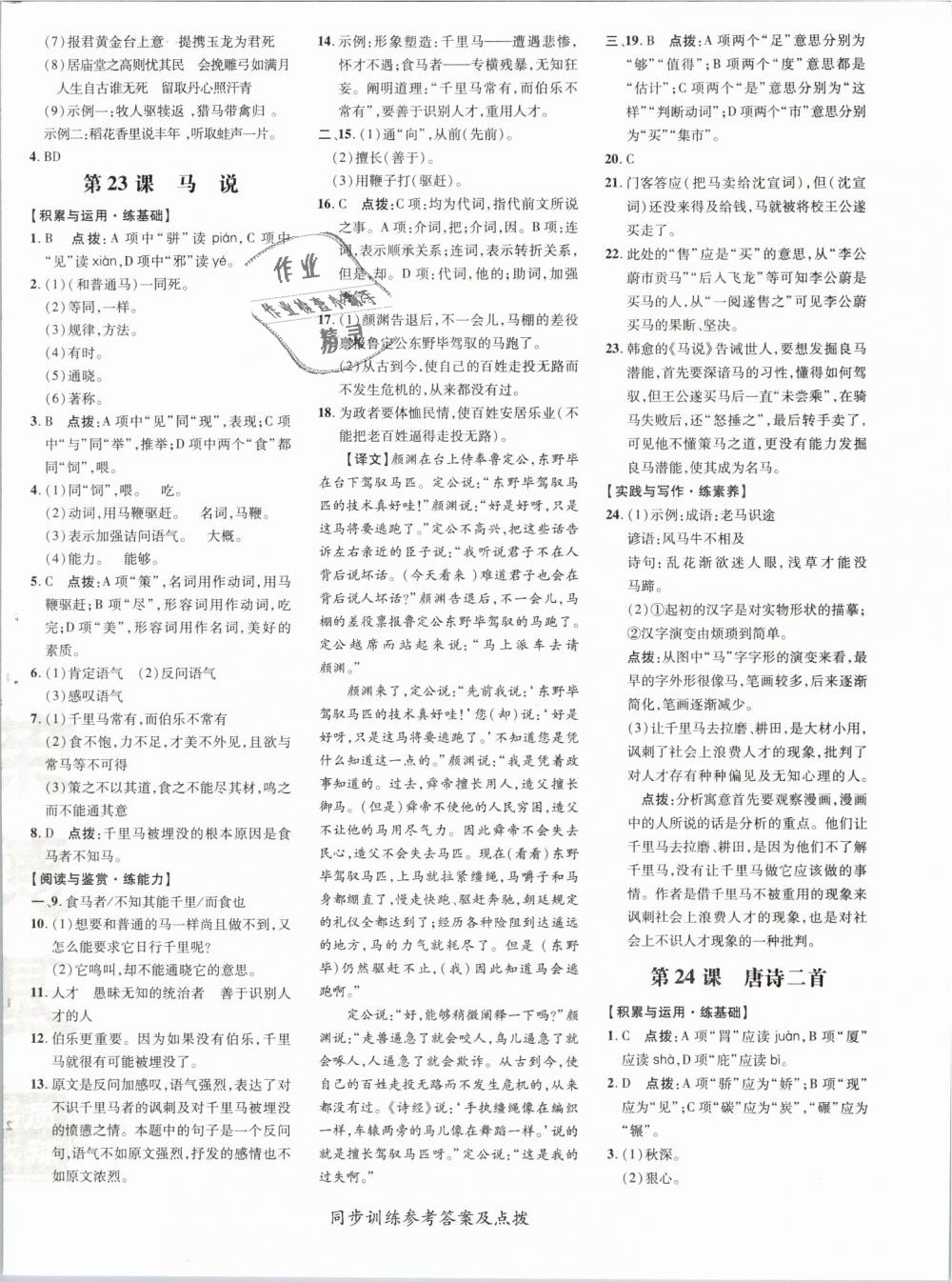 2019年點撥訓練八年級語文下冊人教版 第20頁