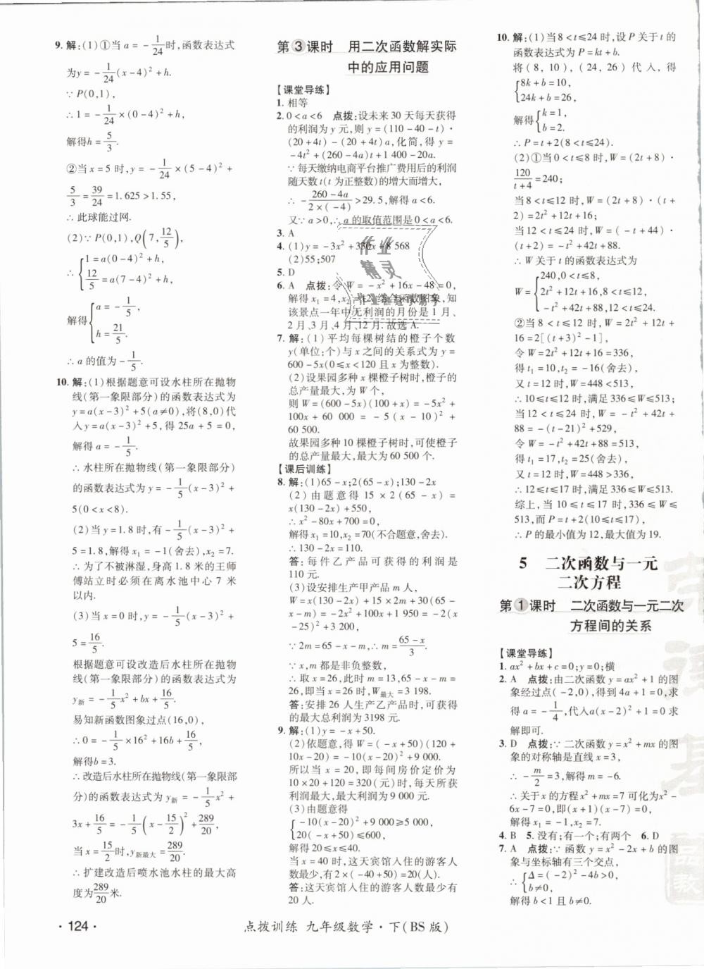 2019年點撥訓練九年級數(shù)學下冊北師大版 第23頁