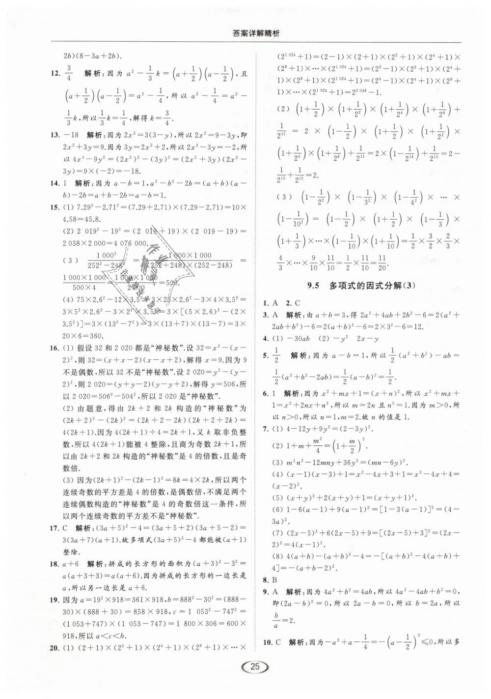 第9章  整式乘法与因式分解 - 第25页