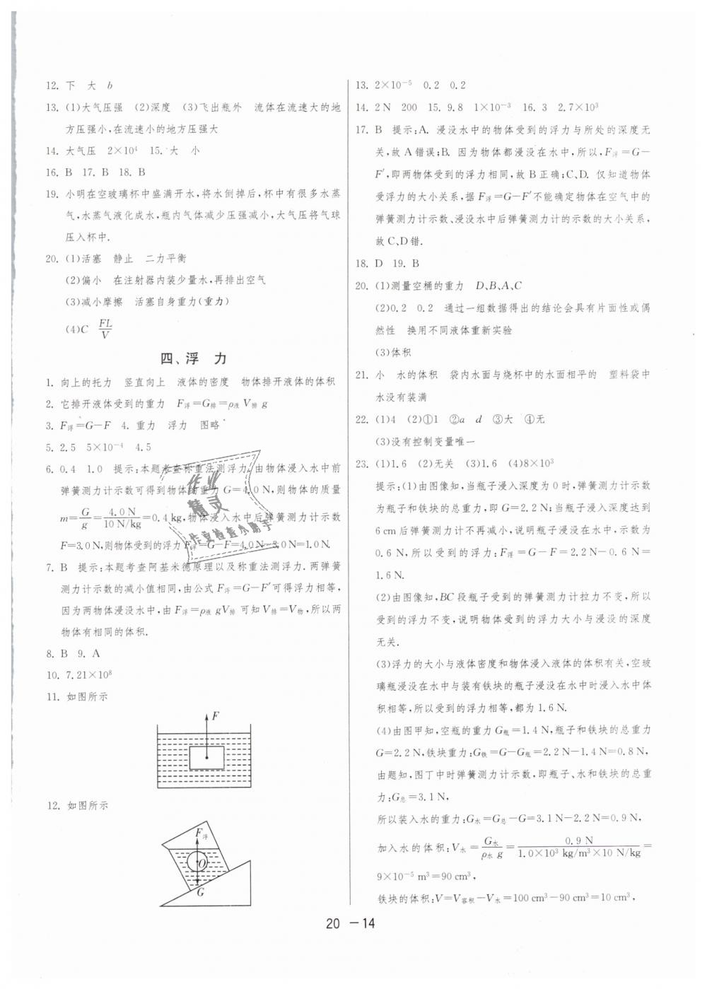 2019年1課3練單元達(dá)標(biāo)測(cè)試八年級(jí)物理下冊(cè)蘇科版 第14頁