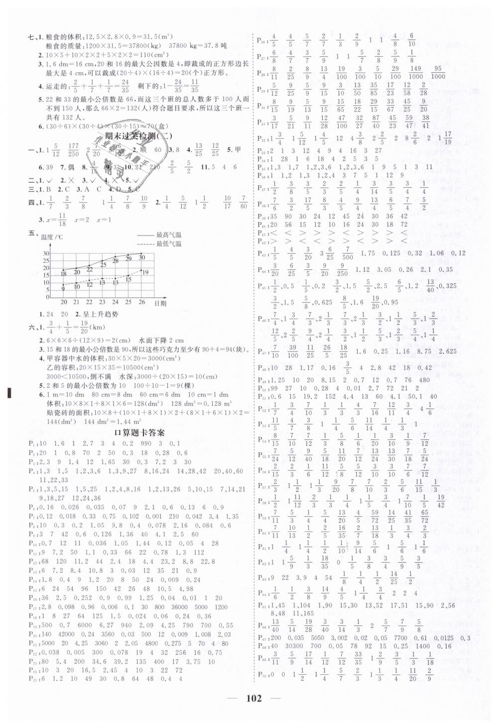 2019年陽光同學(xué)課時優(yōu)化作業(yè)五年級數(shù)學(xué)下冊人教版 第8頁