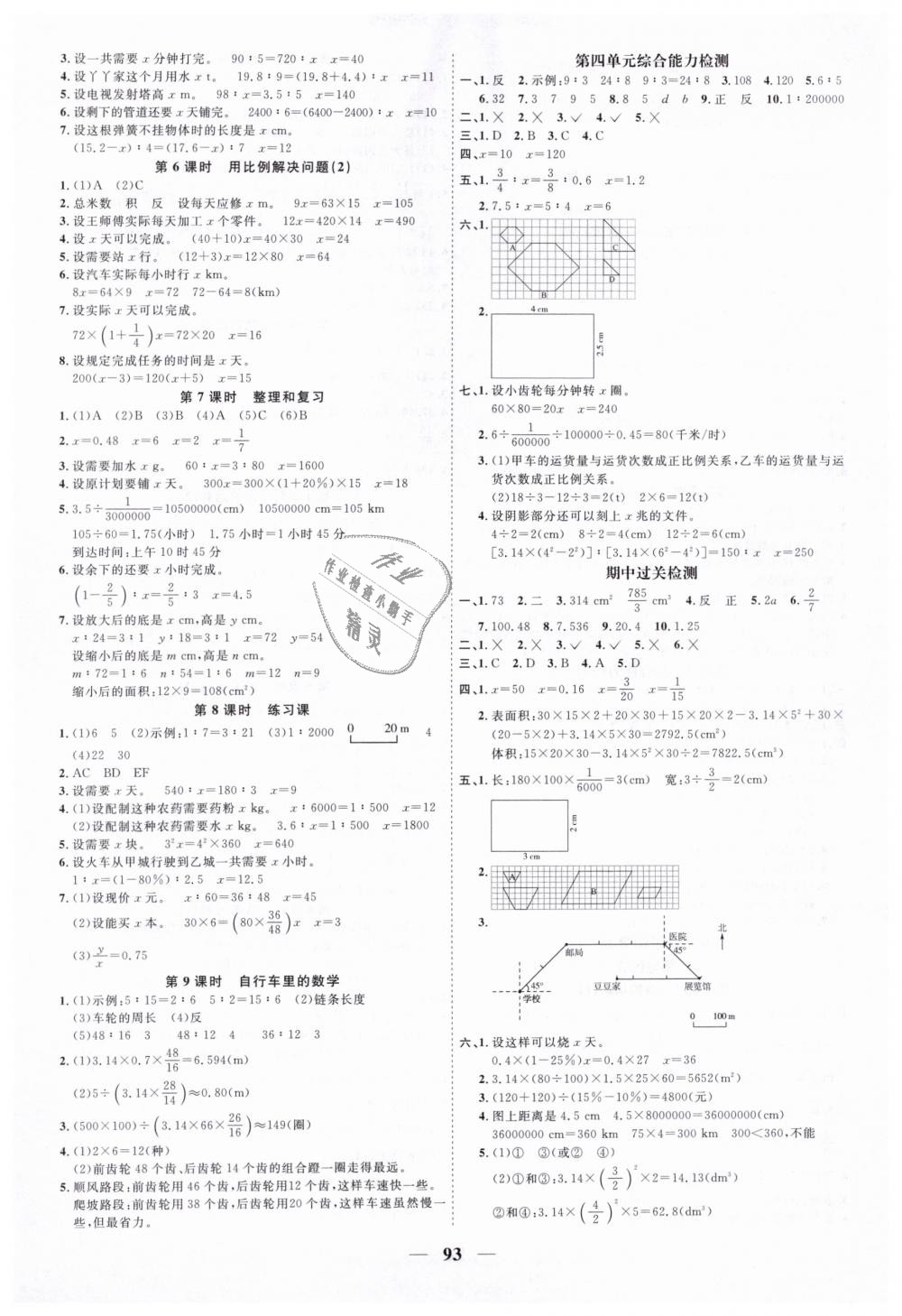 2019年阳光同学课时优化作业六年级数学下册人教版 第5页