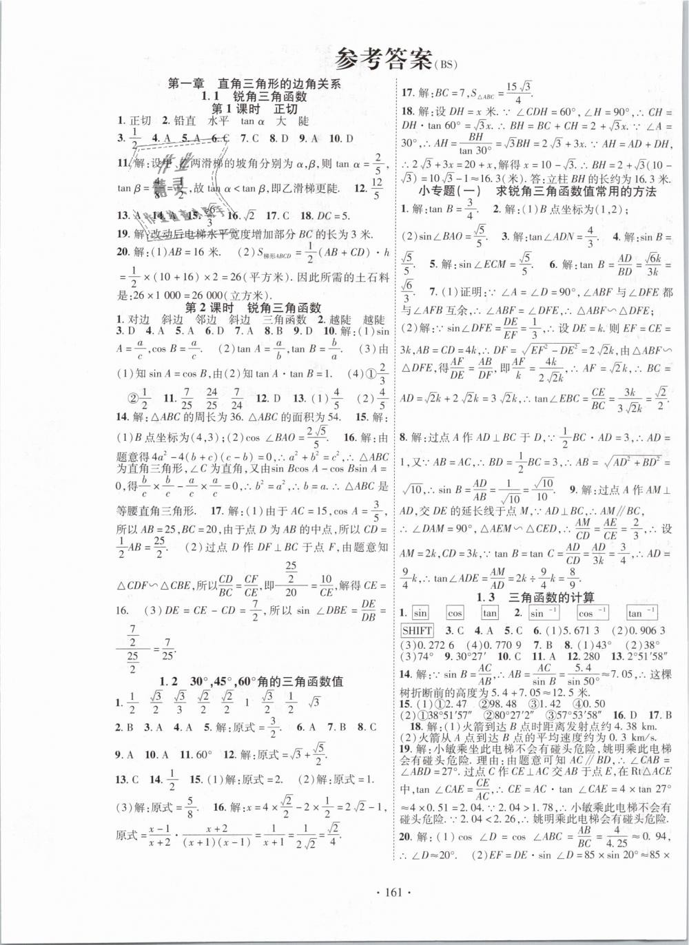 2019年暢優(yōu)新課堂九年級(jí)數(shù)學(xué)下冊(cè)北師大版 第1頁