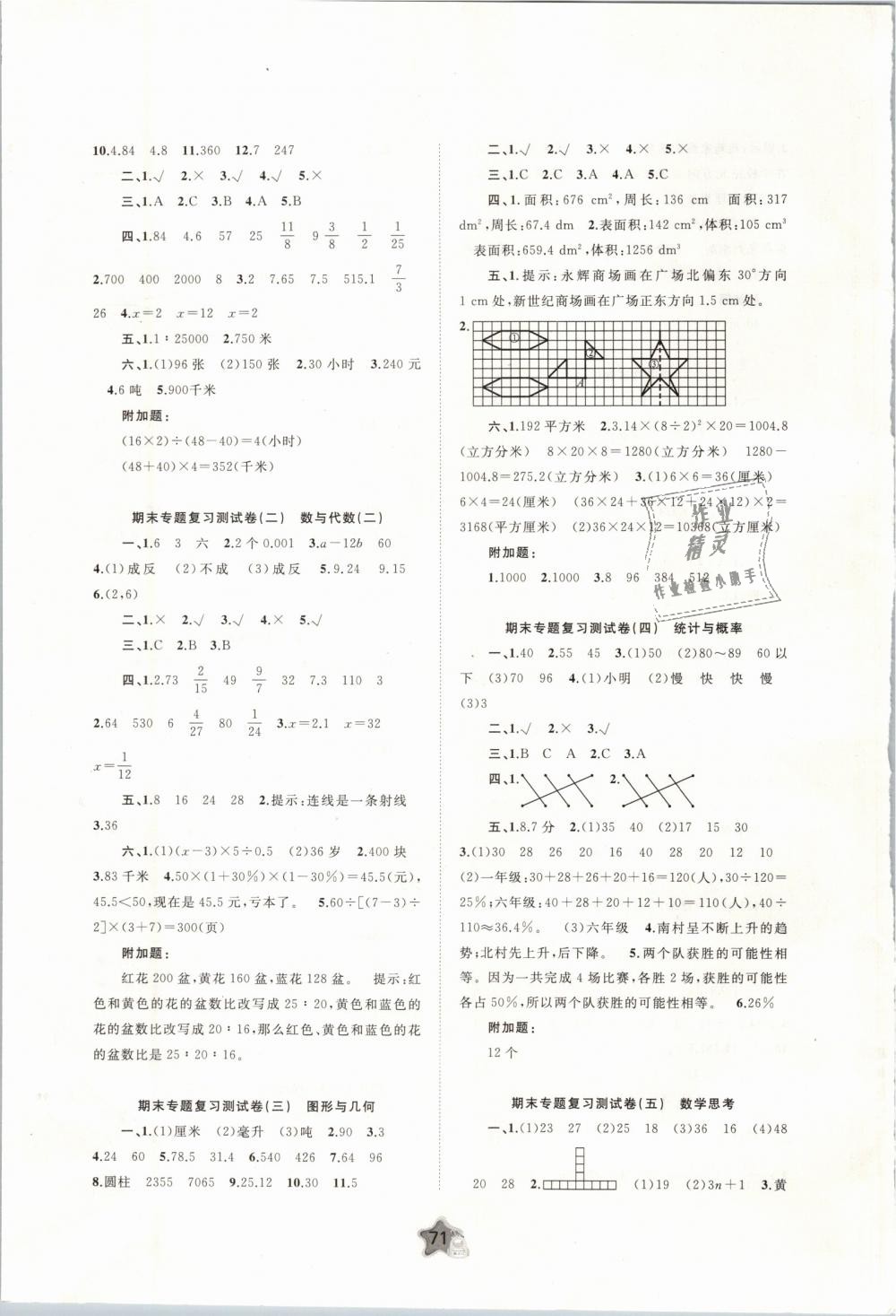 2019年新課程學(xué)習(xí)與測評單元雙測六年級數(shù)學(xué)下冊人教版A版 第3頁