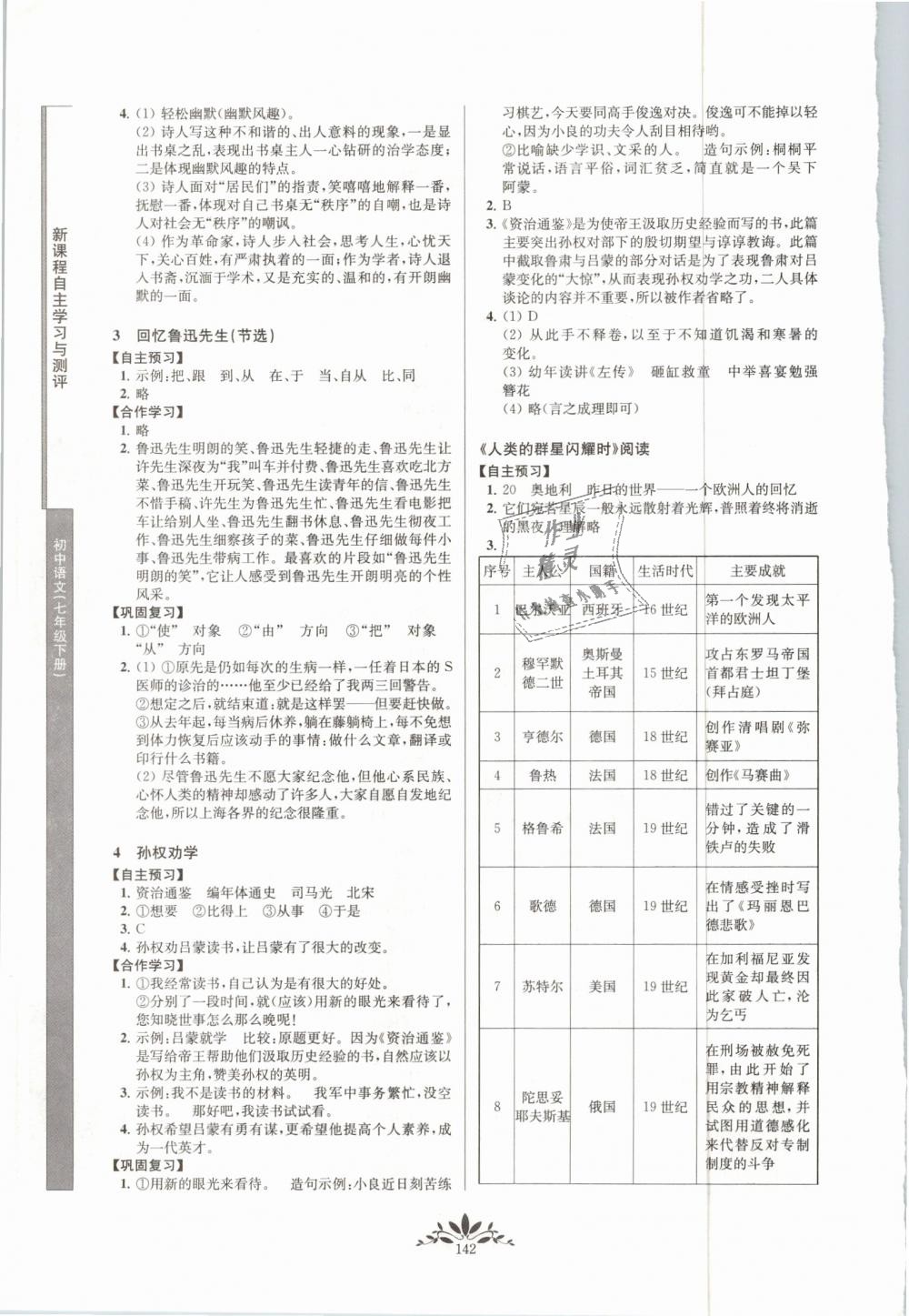 2019年新课程自主学习与测评初中语文七年级下册人教版 第2页