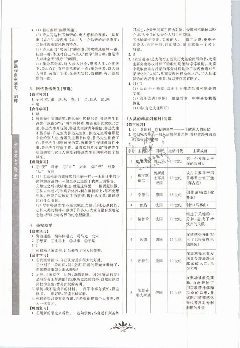 2019年新課程自主學(xué)習(xí)與測(cè)評(píng)初中語文七年級(jí)下冊(cè)人教版 第2頁