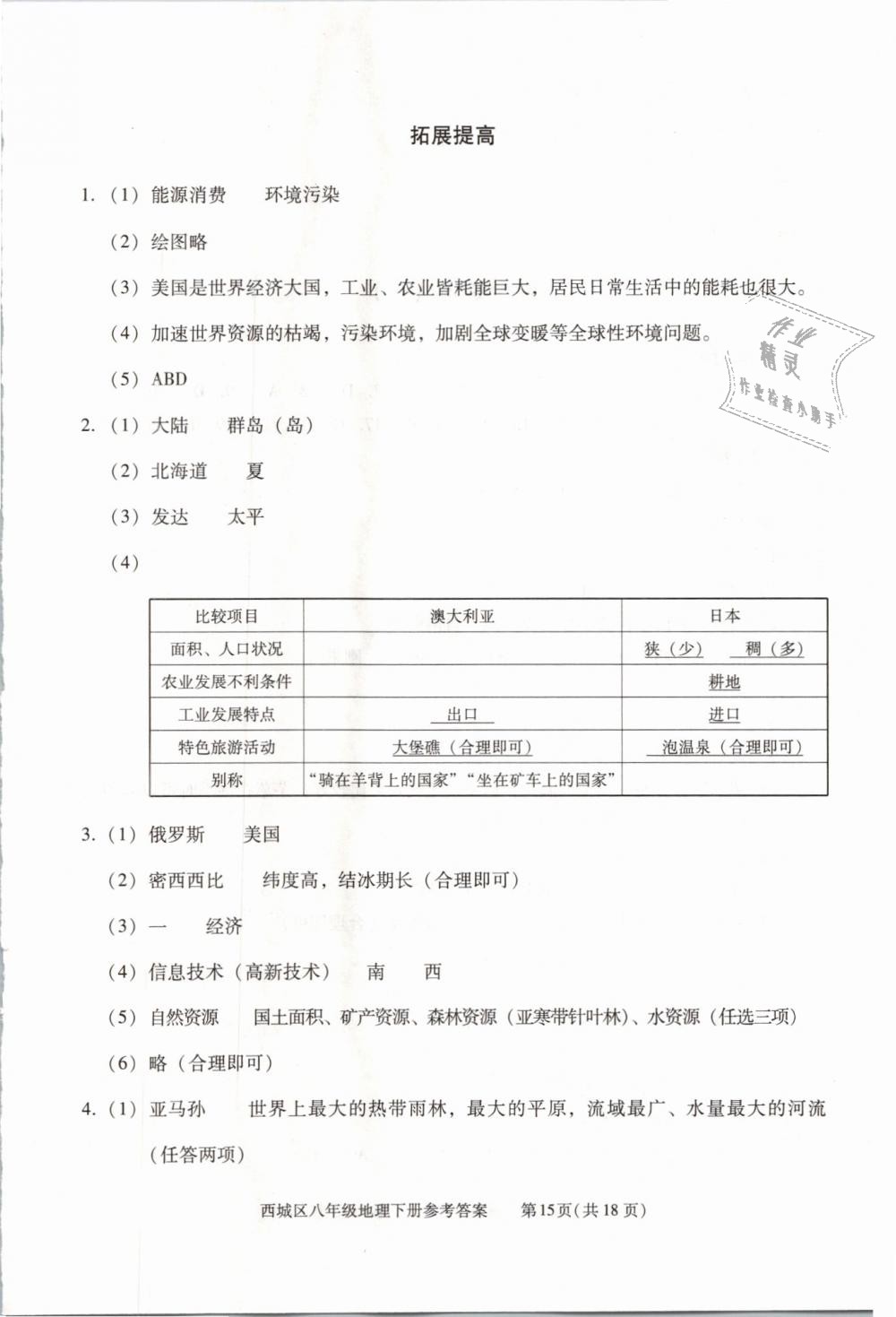 2019年學(xué)習(xí)探究診斷八年級(jí)地理下冊(cè)人教版 第15頁(yè)