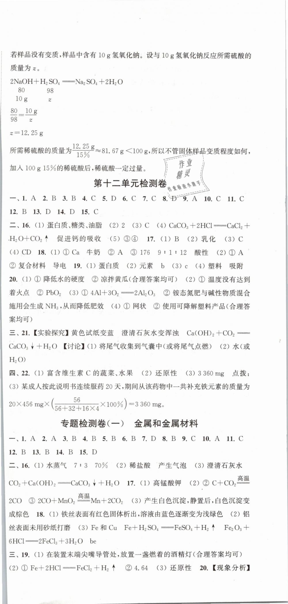 2019年通城學(xué)典活頁檢測九年級化學(xué)下冊人教版 第15頁