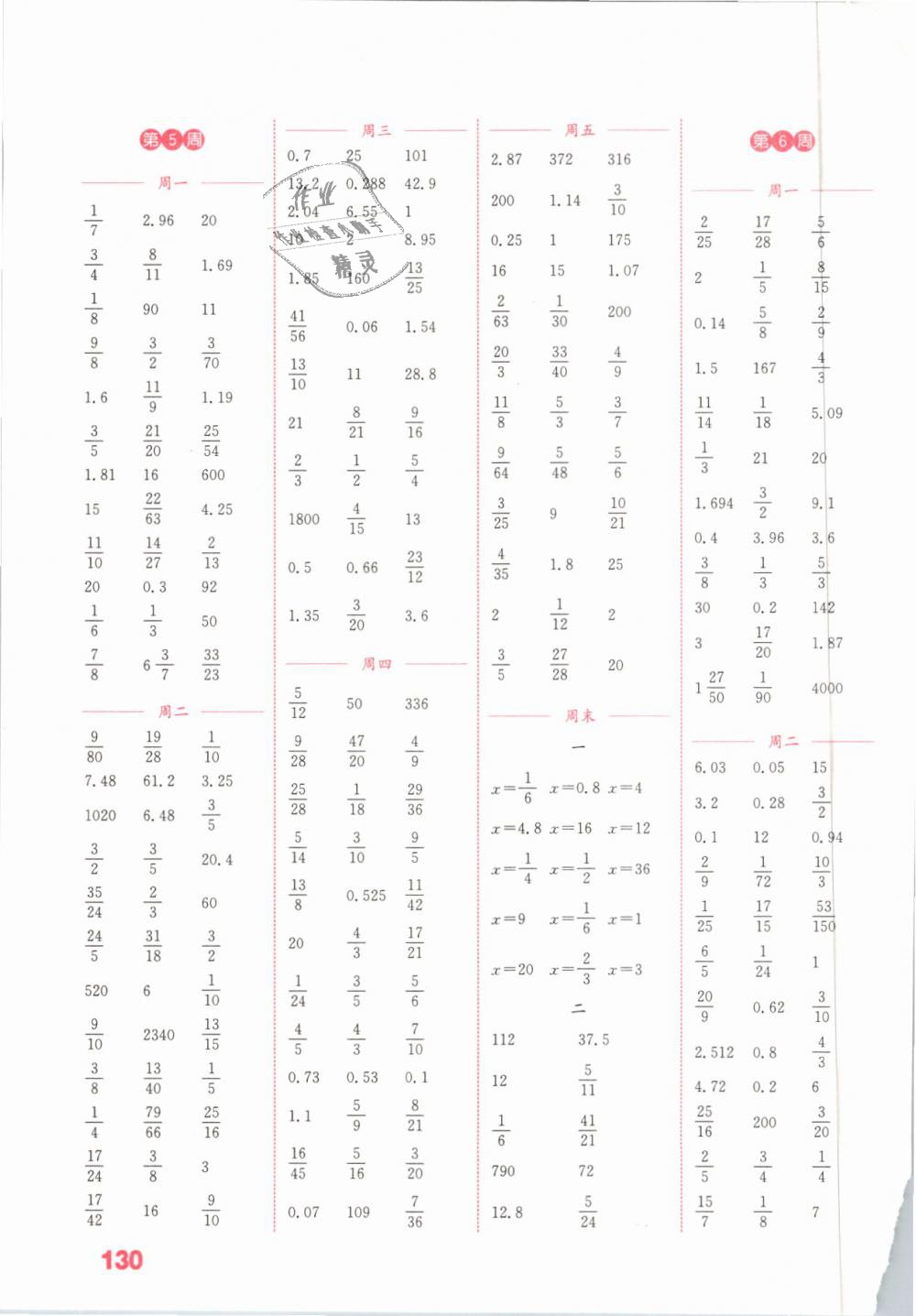 2019年通城學(xué)典小學(xué)數(shù)學(xué)計(jì)算能手六年級(jí)下冊(cè)蘇教版江蘇專(zhuān)用 第4頁(yè)