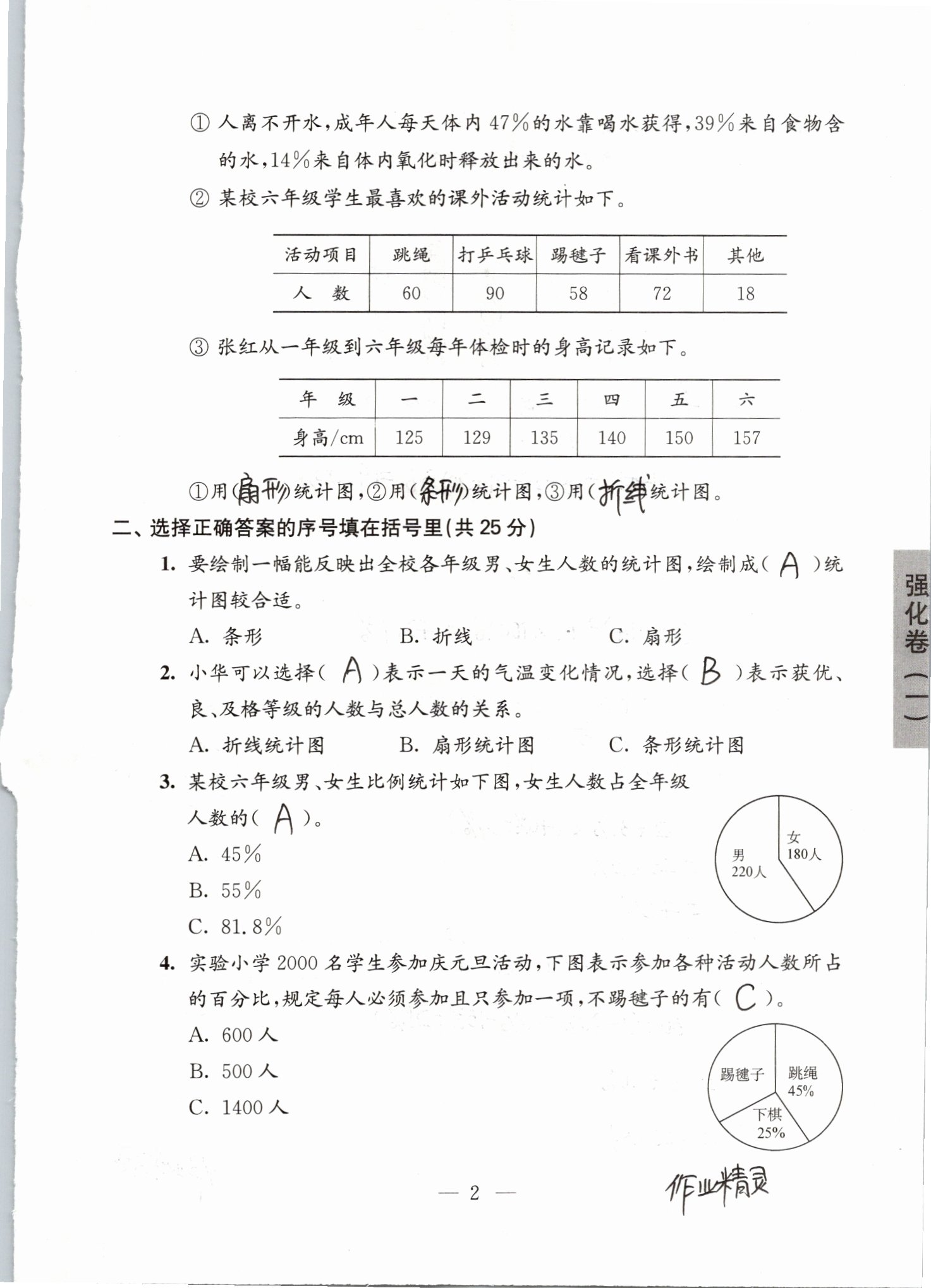 2019年强化拓展卷小学数学六年级下册苏教版 第2页