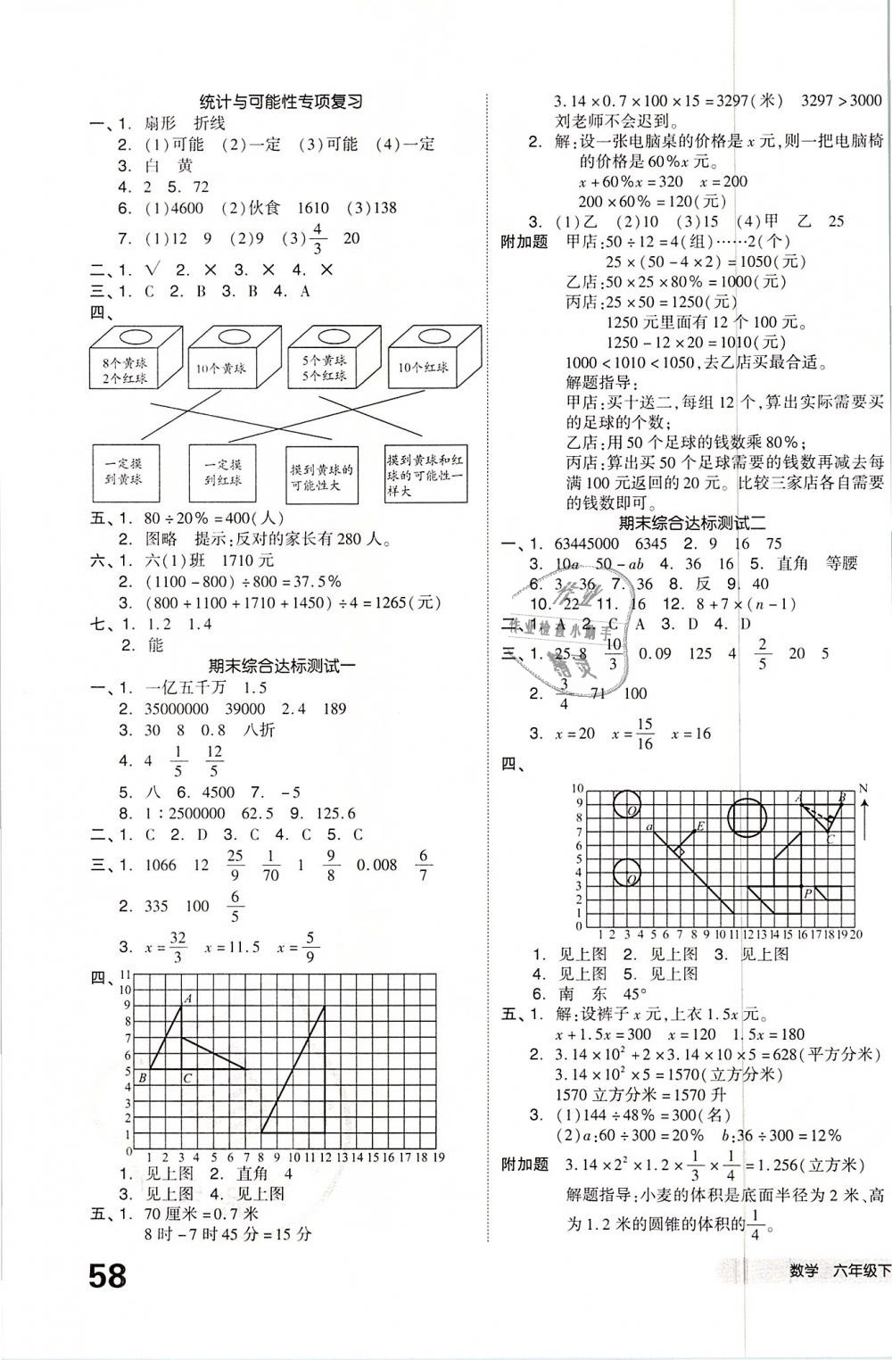 2019年全品小復(fù)習(xí)六年級(jí)數(shù)學(xué)下冊蘇教版 第7頁